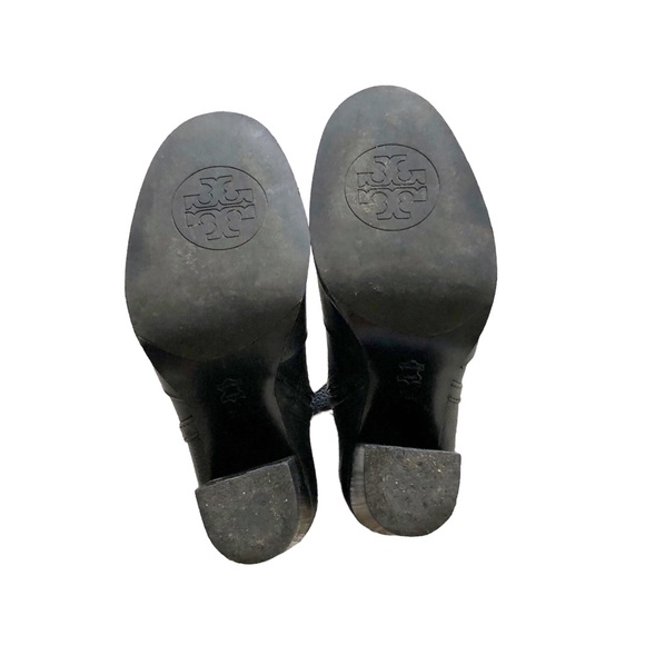 Tory Burch Black Leather Mae Heeled Ankle Booties - Picture 5 of 6